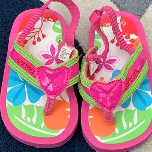 *new* hot pink and green infant sandals